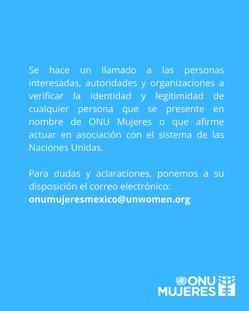 ONUMX's tweet photo. 🚨 Alerta de fraude | ONU México
Circulan mensajes que usan falsamente el nombre de la ONU para pedir dinero o datos. No caigas.
La ONU nunca cobra, pide info bancaria ni ofrece premios.
Verifica identidad en 📩 onumexico@un.org
Protege tus datos. Lee más https://t.co/vHOrrV6vXc https://t.co/jBz814iPNy
