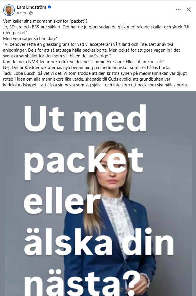 DanielssonUg's tweet image. Lars Lindström på Facebook 👍