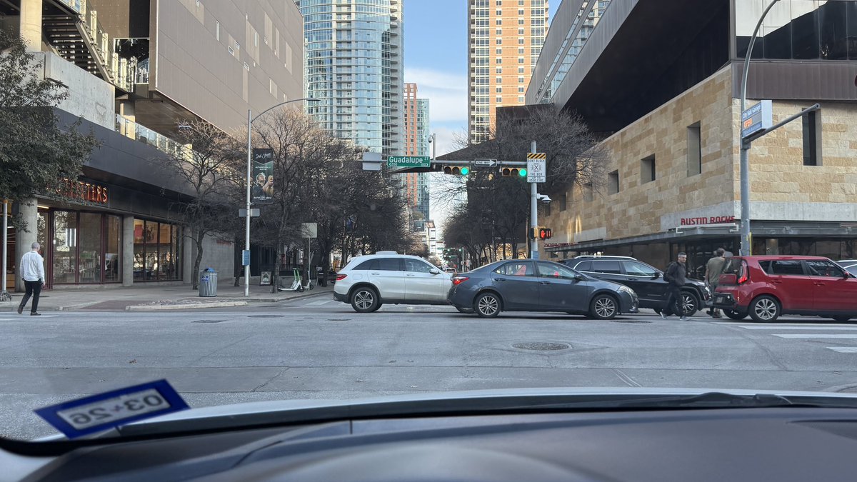 We have a block the box epidemic going on in downtown.