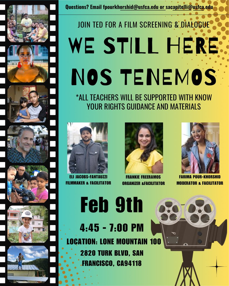 USFCA_SOE's tweet photo. Join us for a powerful film screening and dialogue hosted by the Teacher Education Department (TED).

🗓 Monday, February 9
⏰ 4:45–7:00 PM
📍 Lone Mountain 100
2820 Turk Blvd, San Francisco, CA 94118

Questions? Please email Drs. Farima Pour-Khorshid and Sarah Capitelli. https://t.co/h6xMOKTk00