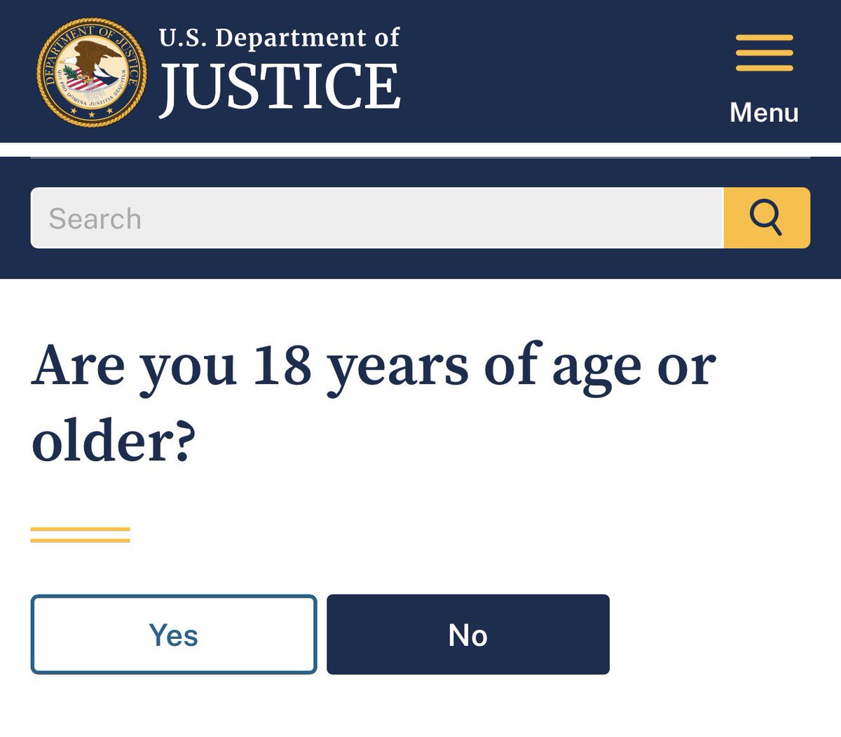 EricSpracklen's tweet photo. Anyone else think it’s a little ironic that the DOJ asks you if you’re 18 before you can view the Epstein Files when all of his victims weren’t even 18? https://t.co/2YCGUR7k5V