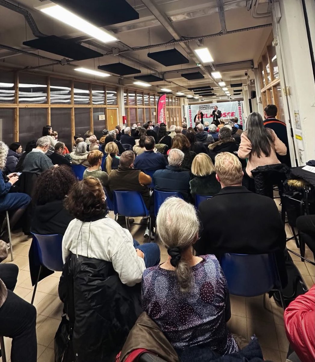 #Montpellier, salle comble pour la 2e réunion de quartier avec <a href="/Delafosse2026/">Michaël Delafosse</a> ce soir!
💚Proximité et dialogue avec les habitant.e.s pour écouter, échanger, construire et embellir ensemble notre ville🌻🐝
💚Mobilités, cadre de vie, écoles…

✅ À très bientôt dans votre quartier!