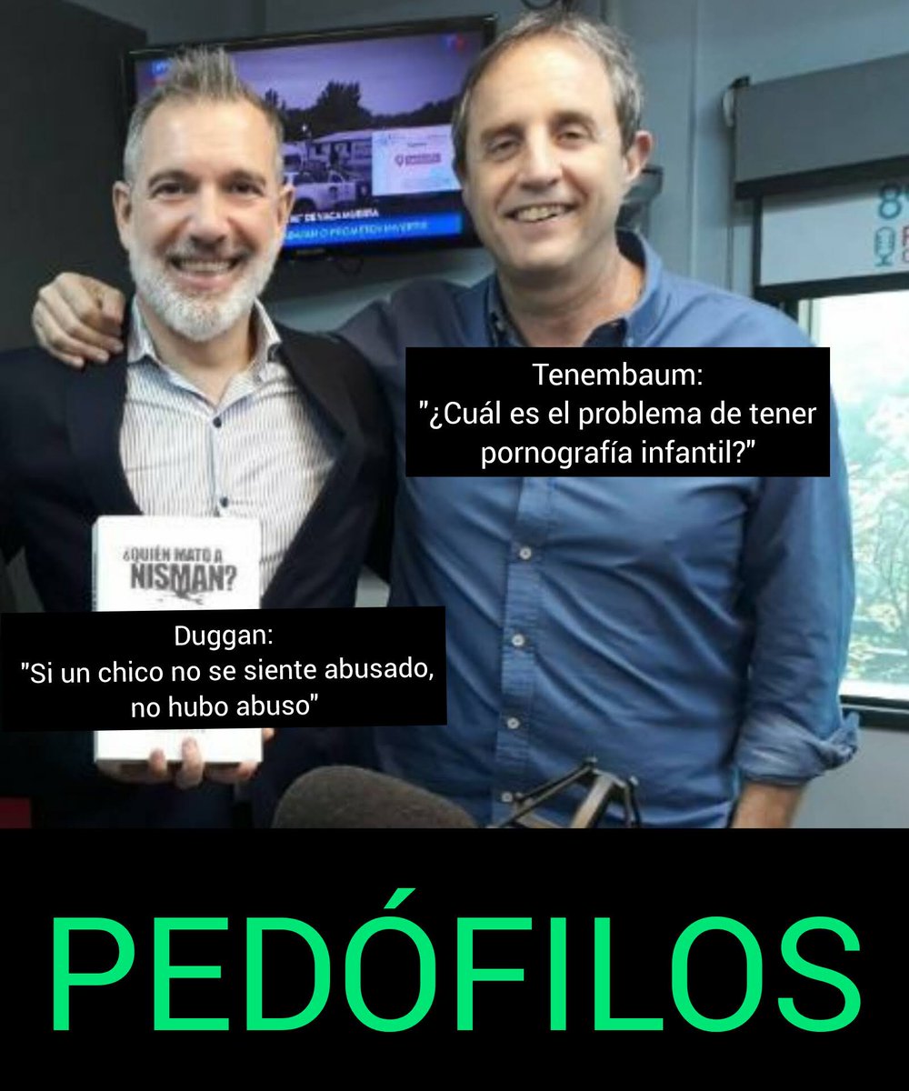 No se olviden de éstos DEGENERADOS HIJOS DE PUTA. Tampoco se olviden que siguen en los medios de comunicación con total normalidad.