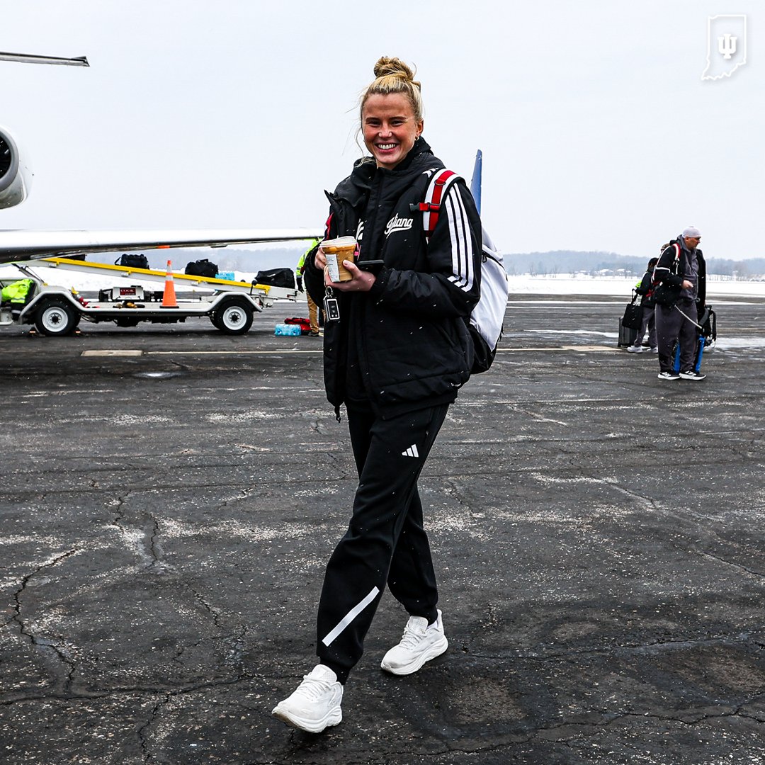 IndianaWBB's tweet photo. Wheels up to Wisconsin. ✈️ https://t.co/DONqhuYAV0
