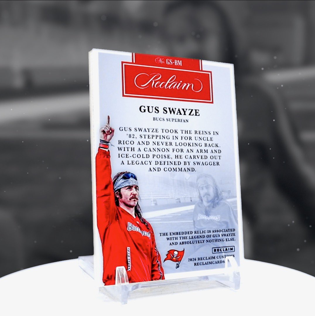 A better look at these fun and slightly ridiculous <a href="/bakermayfield/">Baker Mayfield</a> custom pieces we made for his upcoming signing! We superimposed a couple autos on the first image, so you could see what this might look like once signed!

#bakermayfield #buccaneers #tampabay #nfl #reclaimcards