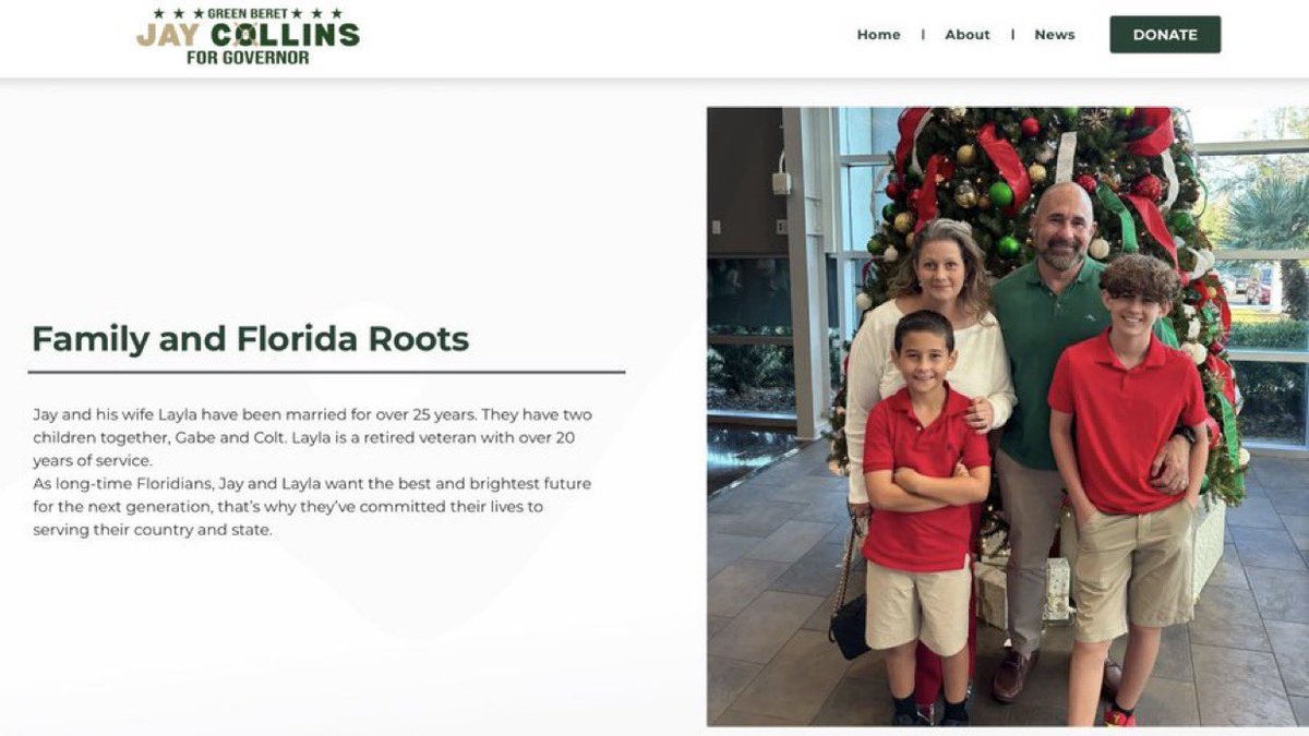 LisaFla8's tweet photo. @Zaytroven @OliviaFLNative @podiatristdon @JayCollinsFL WE Did Not Vote For Jay Collins—he didn’t even finish his first term in the state senate. Carpetbaggers Jay &amp; Layla Collins have no clue what Florida was like before DeSantis, and it shows. #LAIRS https://t.co/05RTKor31Y