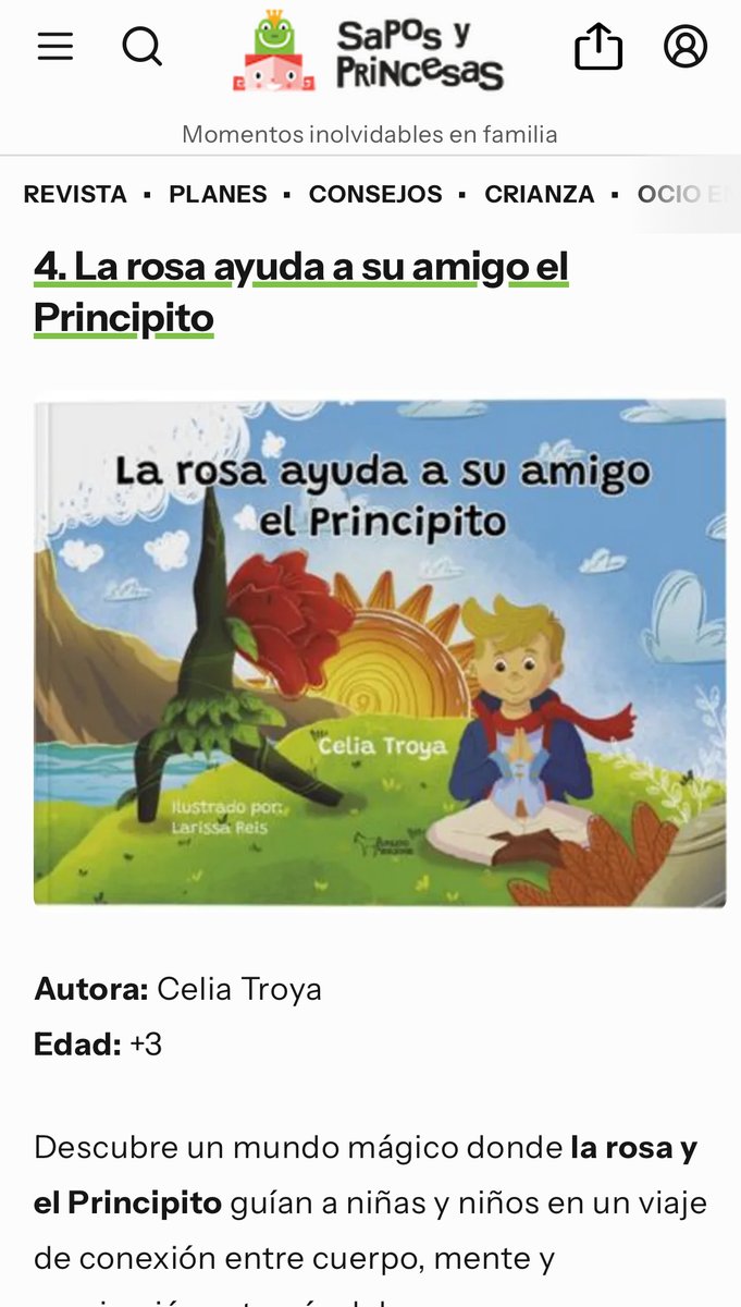 Celiaeiep's tweet photo. 26 Libros para practicar yoga y mindfulness con los niños. 🌹 👑  🧘‍♀️

"La rosa ayuda a su amigo el Principito" en Sapos y Princesas. 💙 🐸

https://t.co/fFIiAixHV0 https://t.co/IEHfVl9rSl