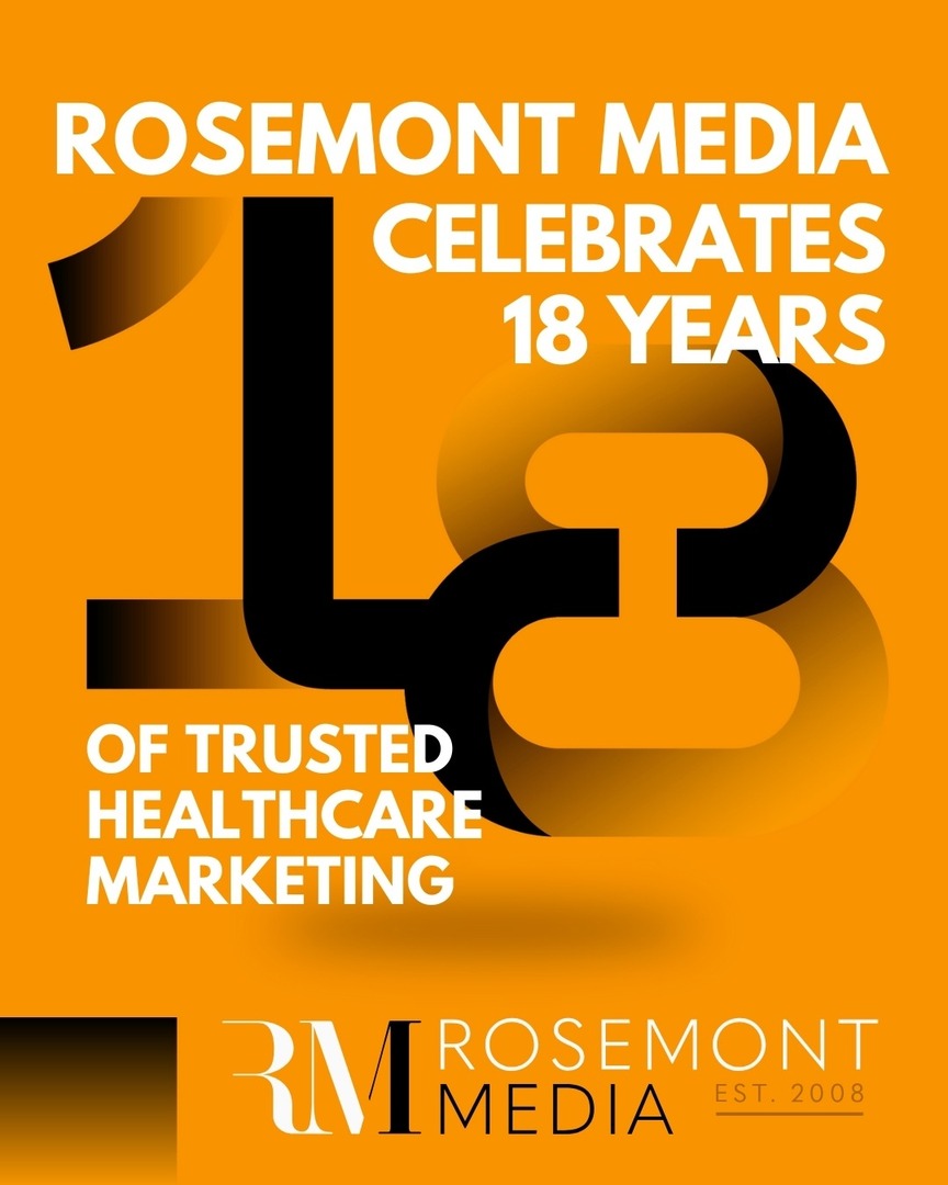 RosemontMedia's tweet photo. We're celebrating 18 years of Rosemont Media! 🎉 

Since 2008, we’ve had the privilege of partnering with healthcare practices to build thoughtful, effective digital marketing strategies. 

Thank you to our clients and our incredible team for being part of the journey. 💫 https://t.co/E2vPkSDXTU