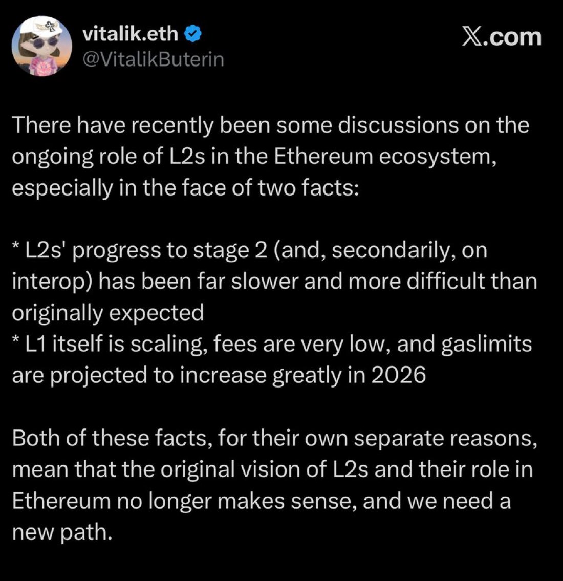 AnonVee_'s tweet photo. Vitalik might have just fast tracked the end of l2s https://t.co/wTcDtPO6TX