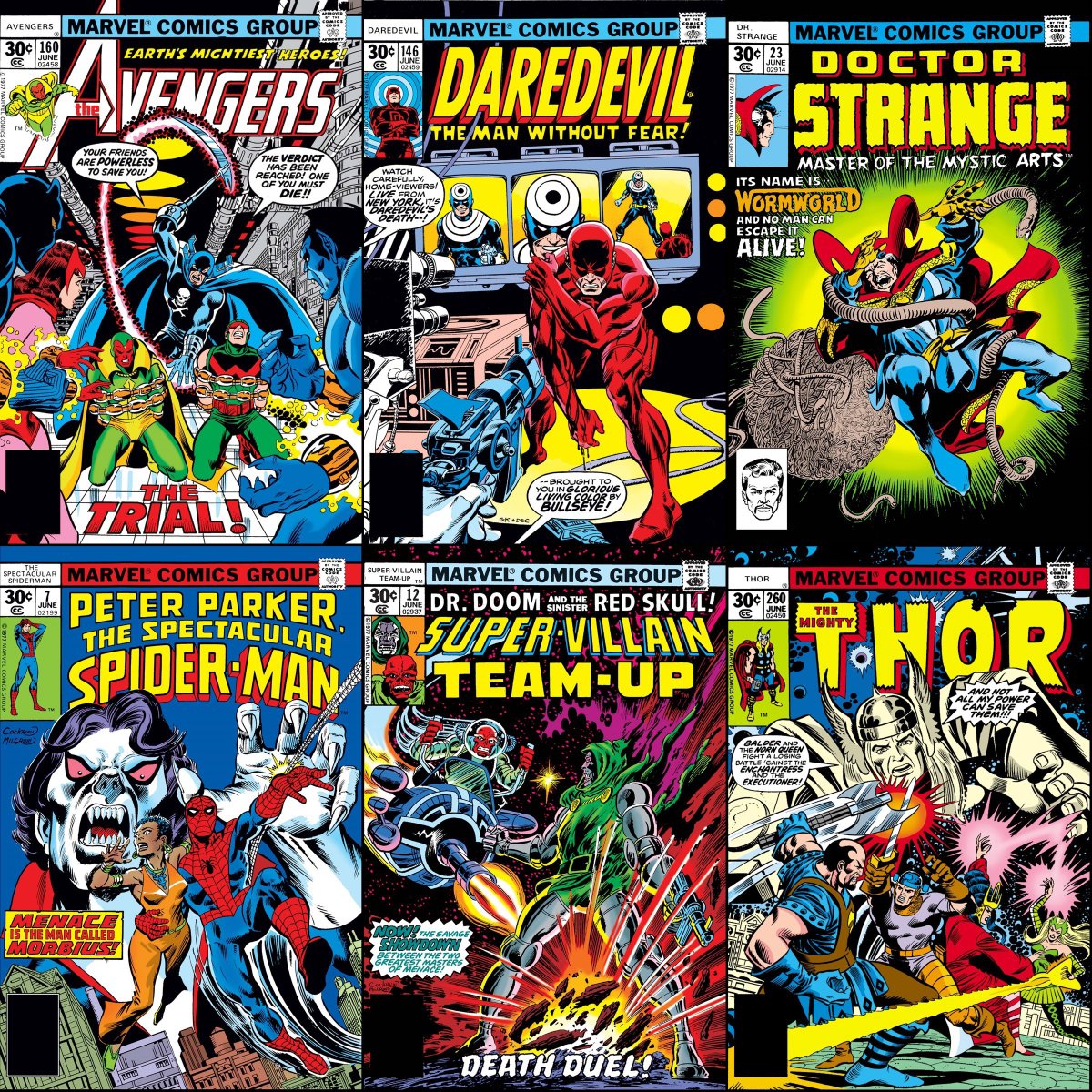 ClassicMarvel_'s tweet image. Marvel Comics that were on sale with cover dates of June 1977.