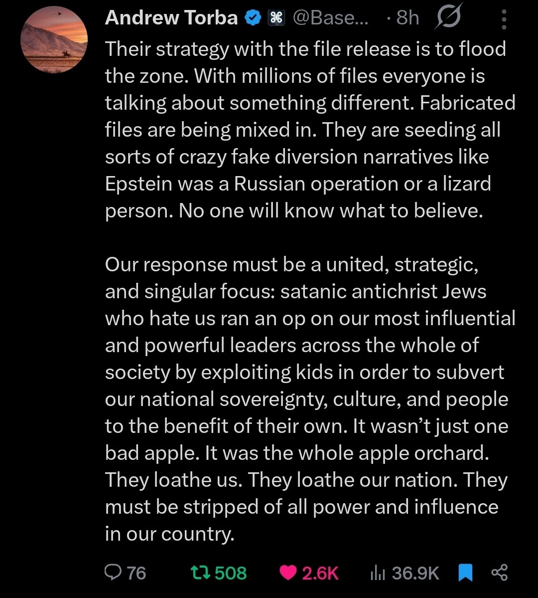 DavidLTork's tweet image. Amen, @BasedTorba! Files don’t lie—time to purge the Zionist traitors subverting our sovereignty. “The wicked flee when no man pursueth.” Prov 28:1 KJV. America First! ✝️🇺🇸 #ReturnToChrist #ChristIsKing #NameTheEnemy #AmericaOnly