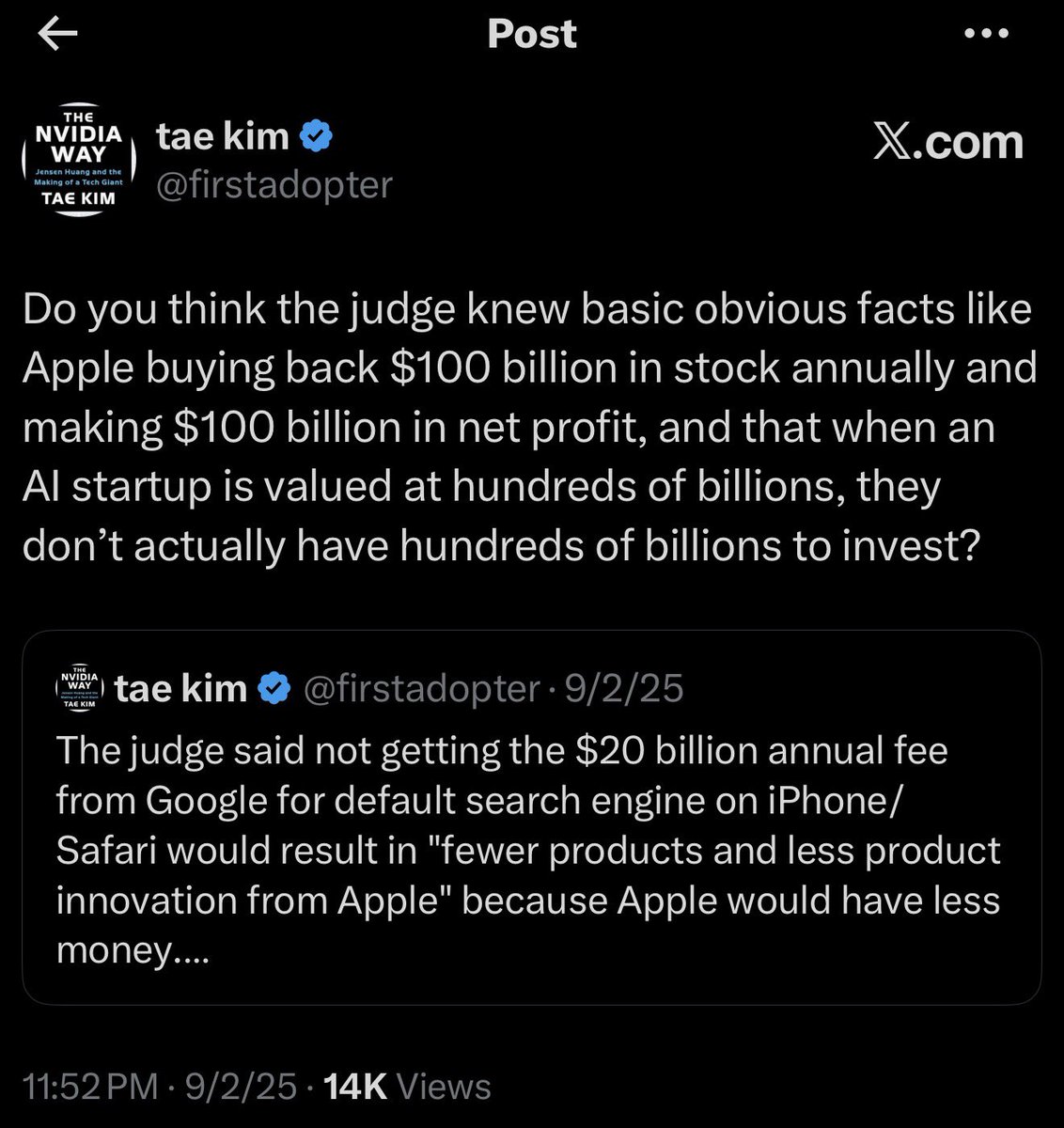tae kim tweet media