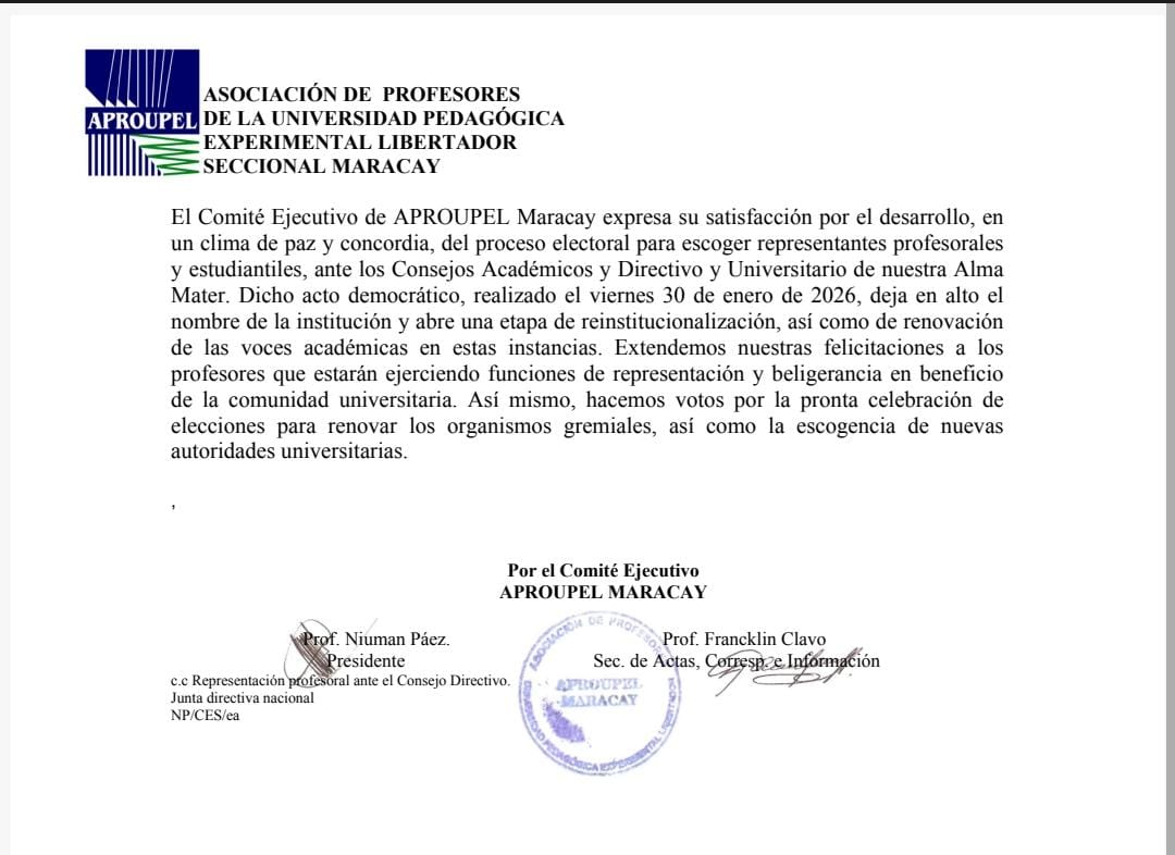 Salutación a los representantes ante los organismos de cogobierno de la UPEL <a href="/FAPUV/">FAPUV</a> <a href="/somosupel/">UPEL</a>