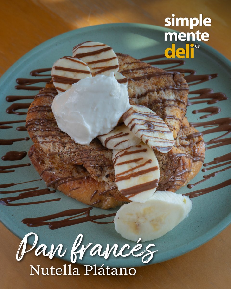 simplementedeli's tweet photo. ¡Pan francés que hacen swipe right en tu corazón! Cubiertos de Nutella y con plátano para darle el crush perfecto.😎 Tu desayuno nunca había sido tan #top 😋

#Simplementedeli #NutellaMood #PlátanoPower #DesayunoFeliz #FoodieVibes https://t.co/yPUWWu6KTI