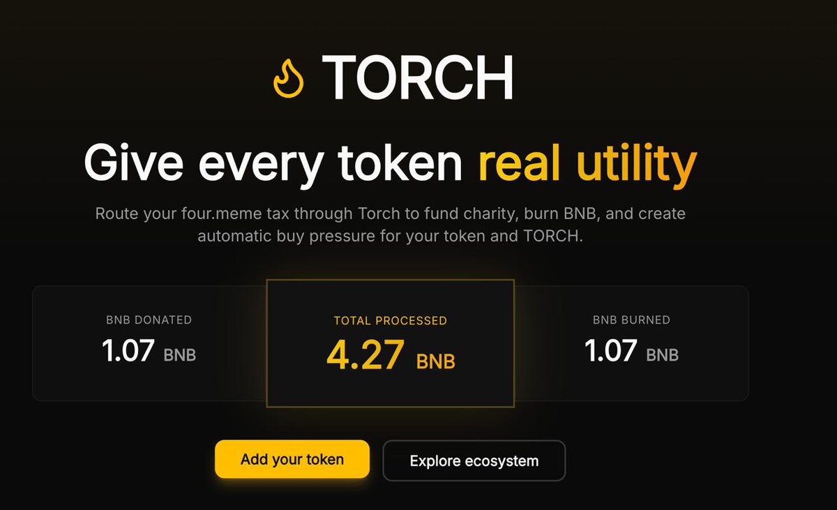 torch_meme's tweet photo. Real impact so far from TORCH  

Since launch:  
• BNB burned: 1.07 BNB
• BNB donated to @binance charity: 1.07 BNB
• TORCH burned: 25.72%

onchain, transparent &amp; automated

Torch makes every https://t.co/sQrWrdQMxL token useful! https://t.co/P99YsjJ4O4