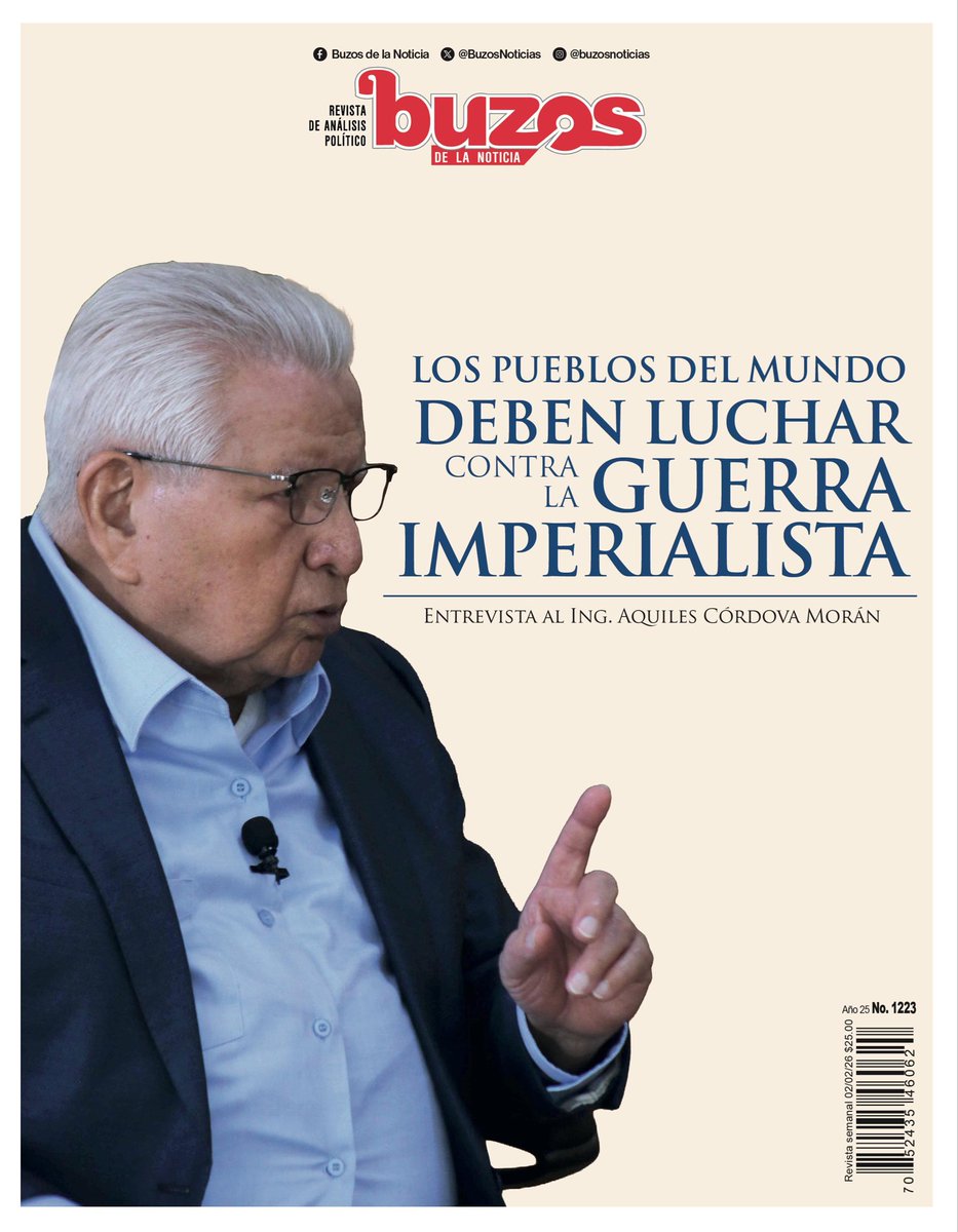 Ya está publicada la entrevista al Ing. Aquiles Córdoba Morán en Buzos de la Noticia: “El mundo no se va a someter ante un capitalismo en irreversible decadencia”, una reflexión necesaria sobre el presente y el futuro de los pueblos.
#EsLaHoraDeLosPueblos