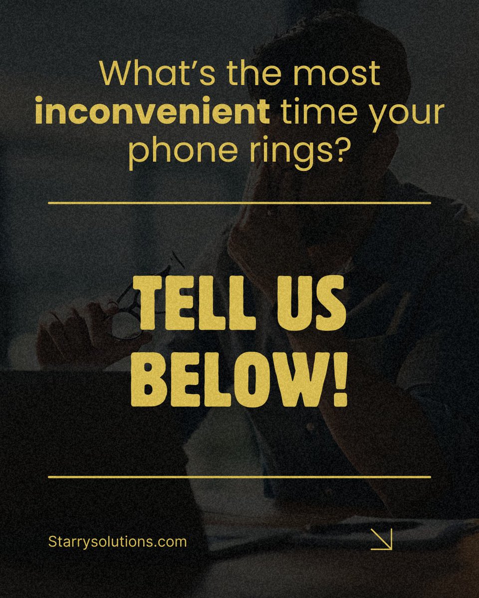 StarryVR's tweet photo. For business owners:

When does your phone always ring at the worst possible moment?

#CustomerService #SmallBusiness #MissedCalls #CX #VirtualReceptionist
#businesstip #phones https://t.co/81uxRun9sb
