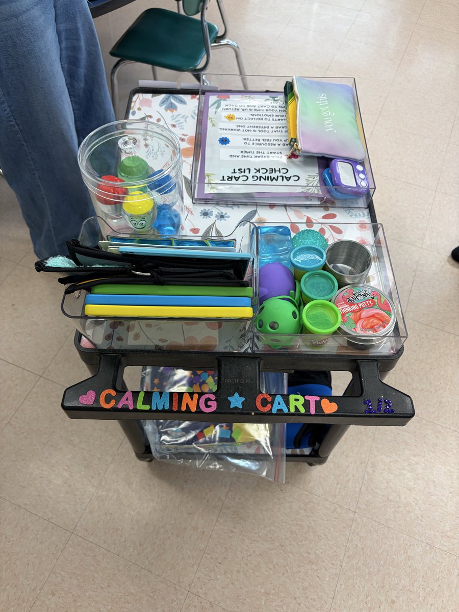 MrHeeter's tweet photo. A quick shoutout to senior student Caitlyn lupia who came in today and presented her calming carts to each grade level. Caitlyn is working on creating a project for her gold award. The gold award is the highest, most prestigious honor in Girl Scouting. @HamptonBaysES #HBStrong https://t.co/CVeEE1e3rX