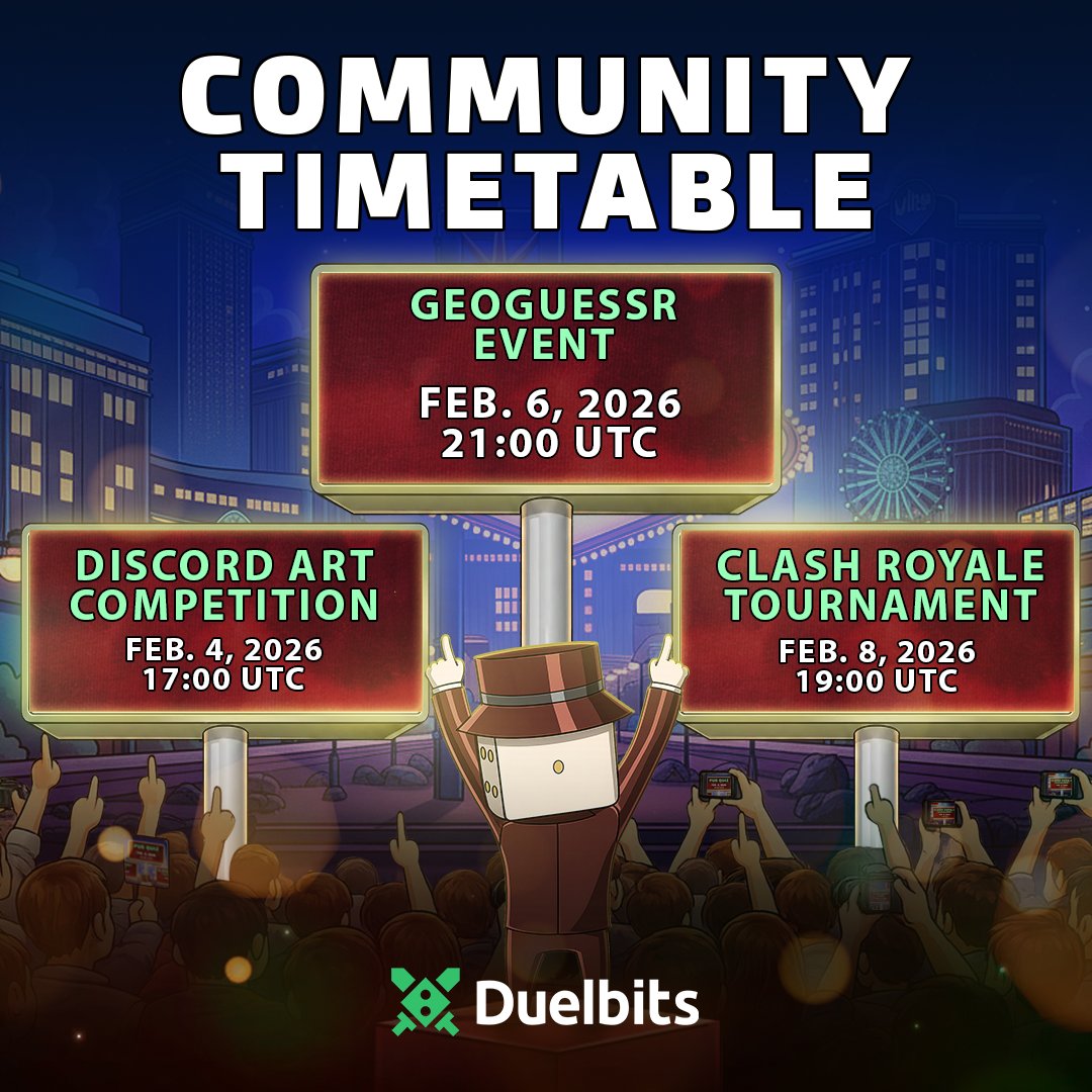 Community Event Timetable 🎩

- Exclusive Discord games/events.
- Multiplied VIP rewards.
- New event timetable every week.