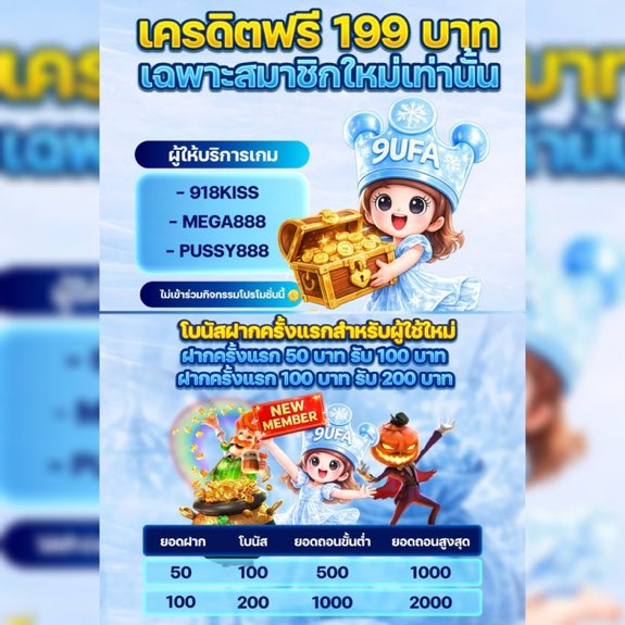 ratchanon19141's tweet image. #9UFA เครดิตฟรี 199 สมาชิกใหม่

โปรโมชั่นสมาชิกใหม่ 2 เลือก 1
🍀 ฝาก 50 รับ 100 ถอนสูงสุด 1,000
☘️ ฝาก 100 รับ 200 ถอนสูงสุด 2,000

สมัคร 👉 9ufa.vip/th-th/register…

#เครดิตฟรีสมาชิกใหม่ #เครดิตฟรี199 #เครดิตฟรี188 #เครดิตฟรีล่าสุดกดรับเอง