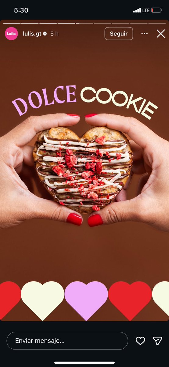 regreso la dolce cookie, ahora cuando regresa la persona con la que la probé