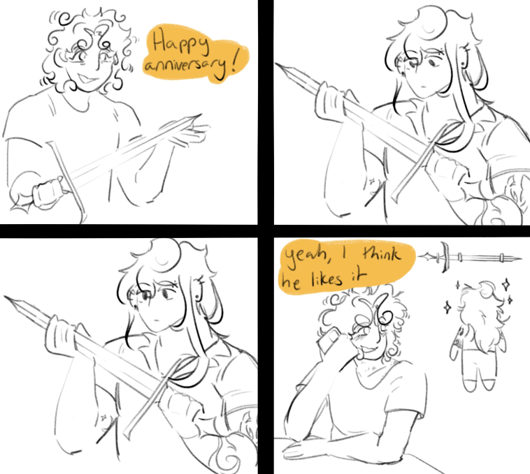 [Oc] anniversary gift #originalcharacterart #ComicArt #ocart #ArtistOnTwitter