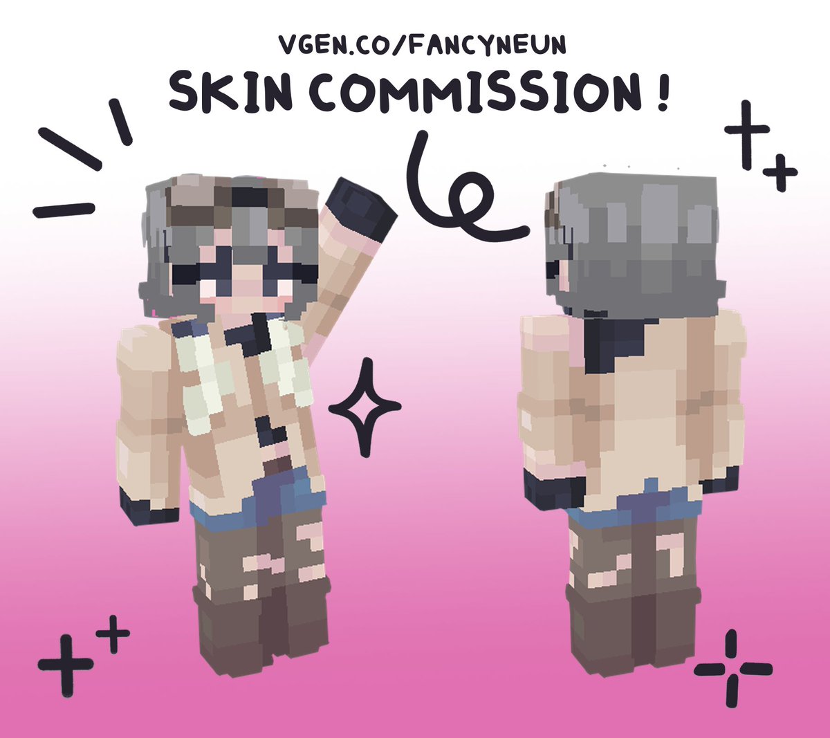 fancyneun's tweet photo. [✦ CUSTOM MINECRAFT SKINS ✦] 
─ commission done for Kixtrii !      

「ʀᴛs ᴀɴᴅ ʟɪᴋᴇs ᴀʀᴇ ᴀᴘᴘʀᴇᴄɪᴀᴛᴇᴅ」  
┗ 🔗 https://t.co/PU4Qvc0QoC 

#VGen #VGenComm https://t.co/Crk6ZBBxUt