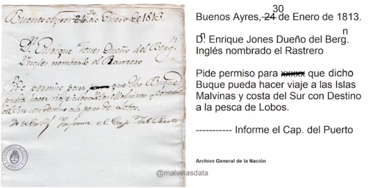 ArgentinaSaeeg's tweet image. 🇦🇷
Islas Malvinas | Aparece una carta de un capitán inglés que reafirma la soberanía argentina e incomoda al Reino Unido

Este nuevo documento, fechado en 1813, muestra que un capitán británico solicitó autorización a las autoridades de Buenos Aires para operar en las islas.
La…