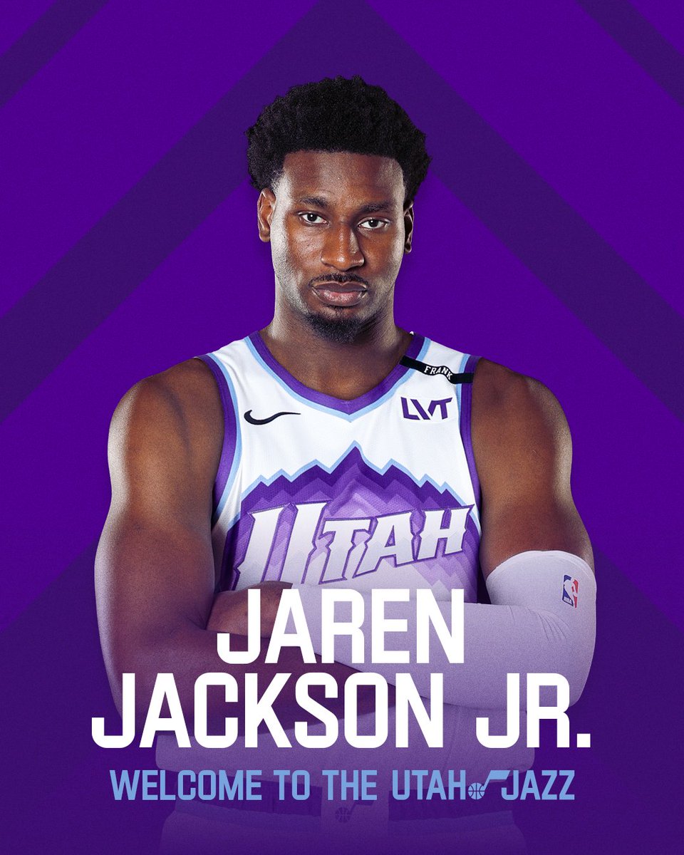 utahjazz's tweet image. Jazz fans! Help us give a warm welcome to the newest Jazzman, @jarenjacksonjr 🏔️💜

#TakeNote