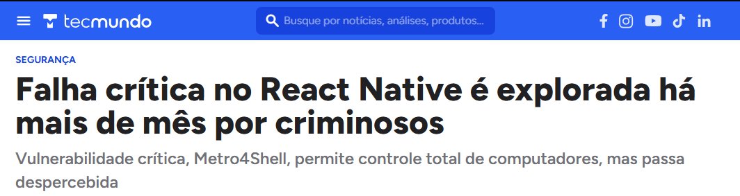 x34Excanearcpl's tweet photo. Uma falha de segurança está sendo explorada ativamente por criminosos desde 21 de dezembro de 2025. A vulnerabilidade afeta o Metro Development Server, um componente essencial do React Native, plataforma popular para criar aplicativos mobile que funcionam em Android e iOS. https://t.co/WnUv88ZrDX