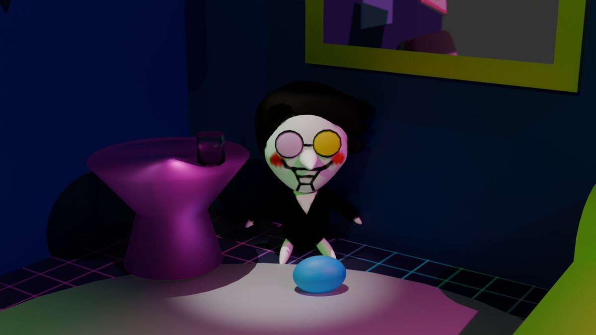 IM_BBEST's tweet photo. Cursed rat Actually, it's an old model from school project I was working on. I put him in the scene because I thought it would be funny 
#DELTARUNE #spamton https://t.co/ffjWSvY0Tr