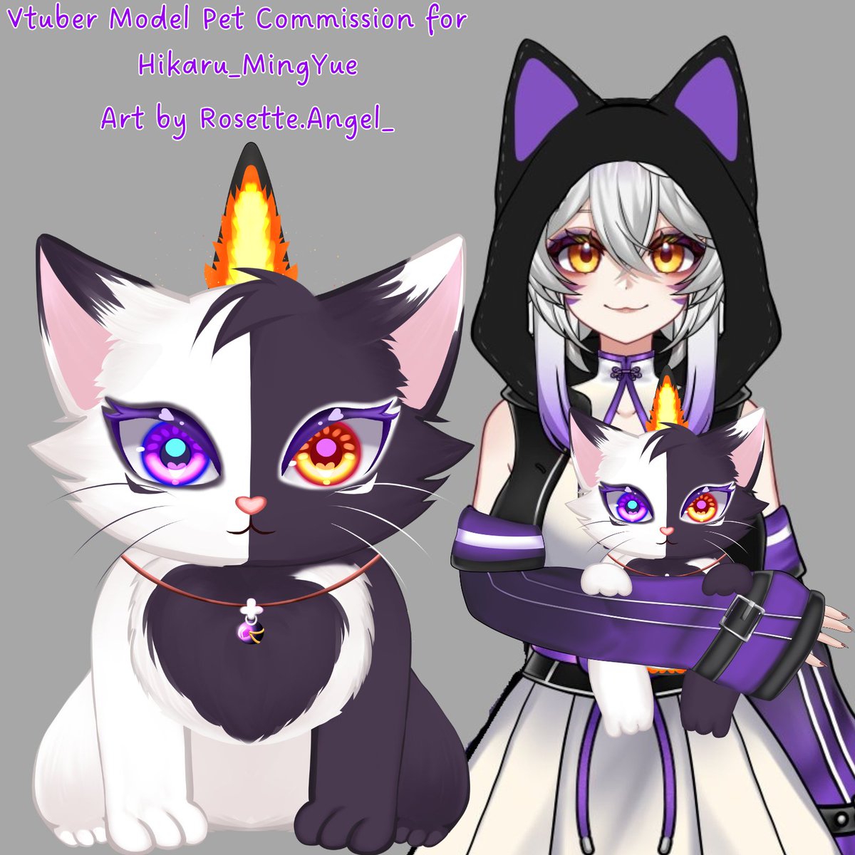 RosetteAngel_'s tweet image. Had the honor to work with Hikaru on her Chat's Mascot Vtuber Model 🐱🔮

Thank so much for the opportunity &amp;lt;3 

They are debuting right now! Go check out!!

#HikarArt #HikaruArt