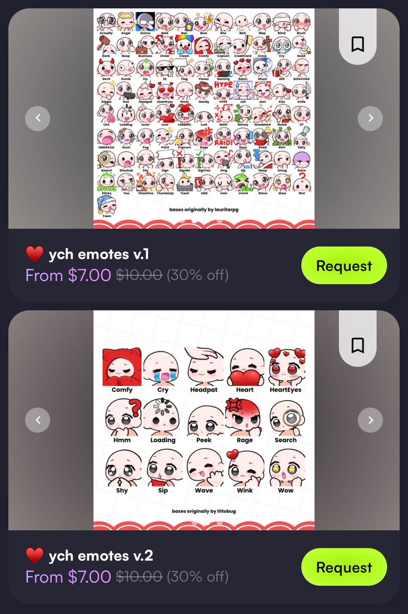 currently having a 30% off sale for my emote commissions on vgen ! ♥️✨

vgen.co/tyoonuh