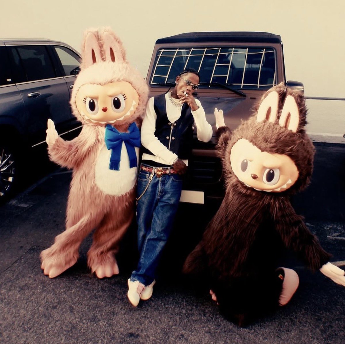 Travis Scott in full Chrome Hearts (2026)