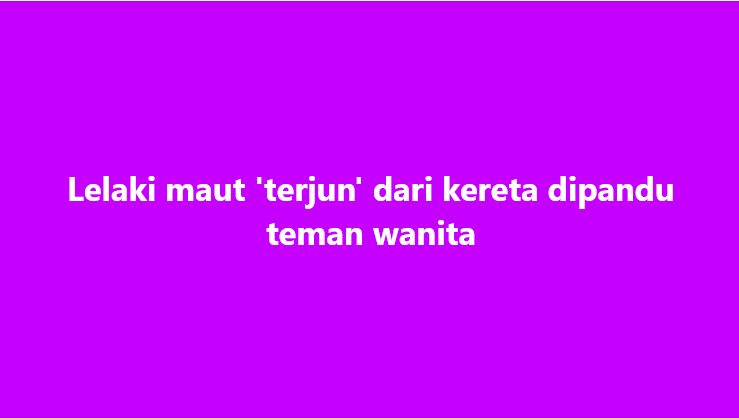 SinarOnline's tweet photo. Lelaki maut 'terjun' dari kereta dipandu teman wanita
Seorang wanita terkejut apabila teman lelakinya secara tiba-tiba bertindak keluar dari kenderaan yang dipandunya dalam kejadian di Jalan SerembanβNilai, berhampiran Taman Kirby, Batu 9, Labu, di sini, pada Isnin.
#terjun #matimengejut #pdrm
Artikel:https://t.co/a8nsPKgAj9