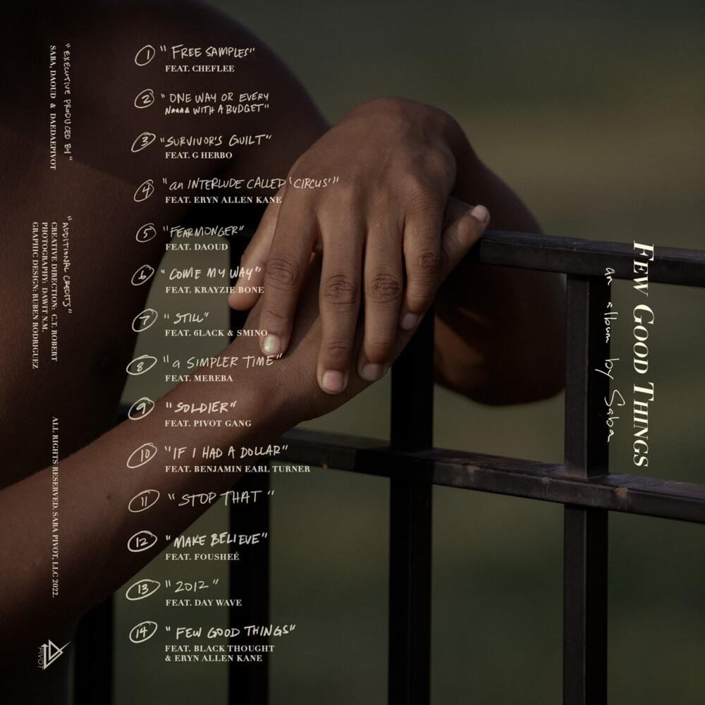 OnThinlce's tweet photo. 4 years ago today, Saba released 'Few Good Things' 📀

Favorite track on the album? https://t.co/VmvclxANdE