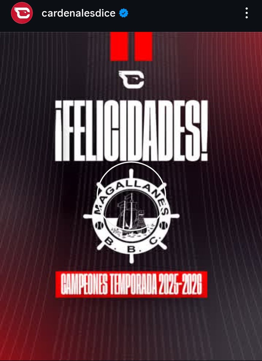 AlSonDeLaLVBP's tweet image. 🚨 FELICITACIÓN CARDENAL 🚨

Los @CardenalesDice felicitan a @Magallanes_bbc campeones de la temporada 2025-2026 de la @LVBP_Oficial vía su cuenta oficial en IG.

Curiosamente el resto de los equipos afiliados a la LVBP no han felicitado vía redes sociales al equipo campeón de…