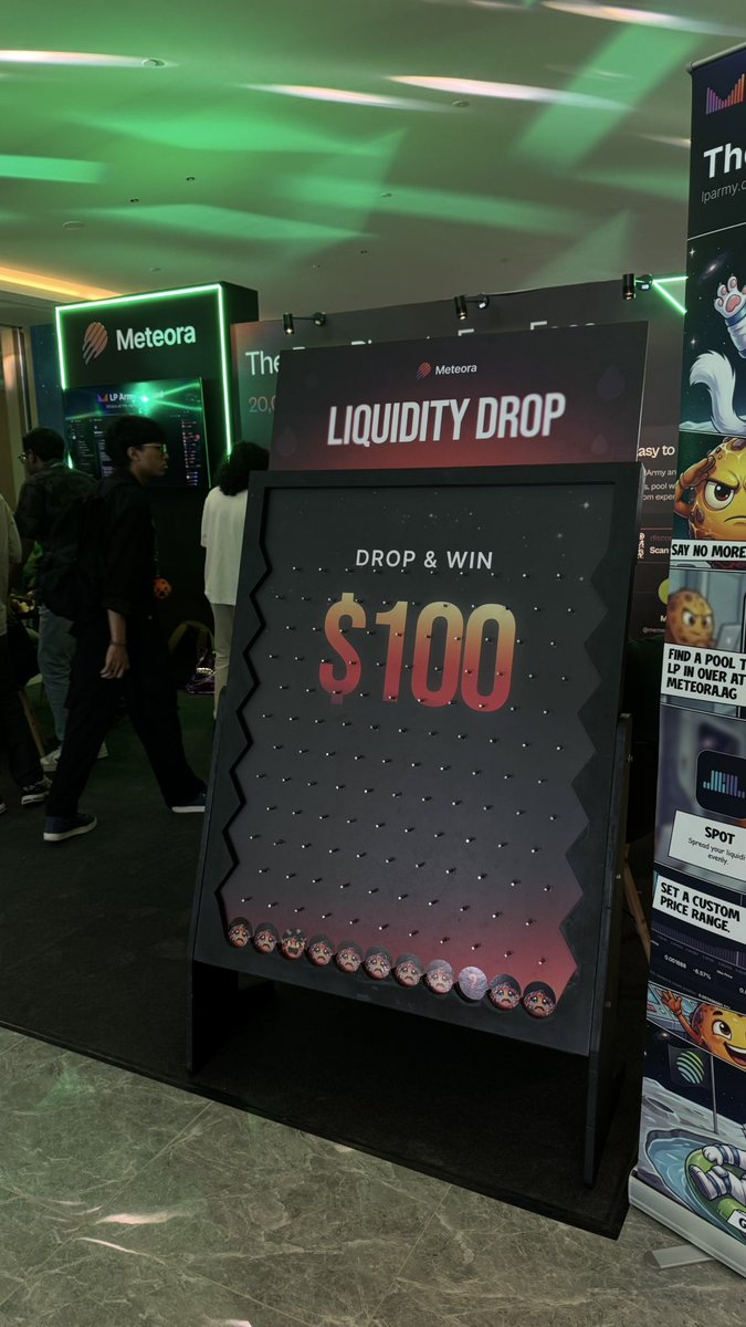 DanyOnChain's tweet photo. Still thinking back to my time at CatLumpurr. That Meteora game was wild,  honestly couldn’t believe how easy it was to walk away with $100. 🔥 

It’s crazy to see what @MeteoraAG and @JupiterExchange are cooking. https://t.co/MUeerCAW7B