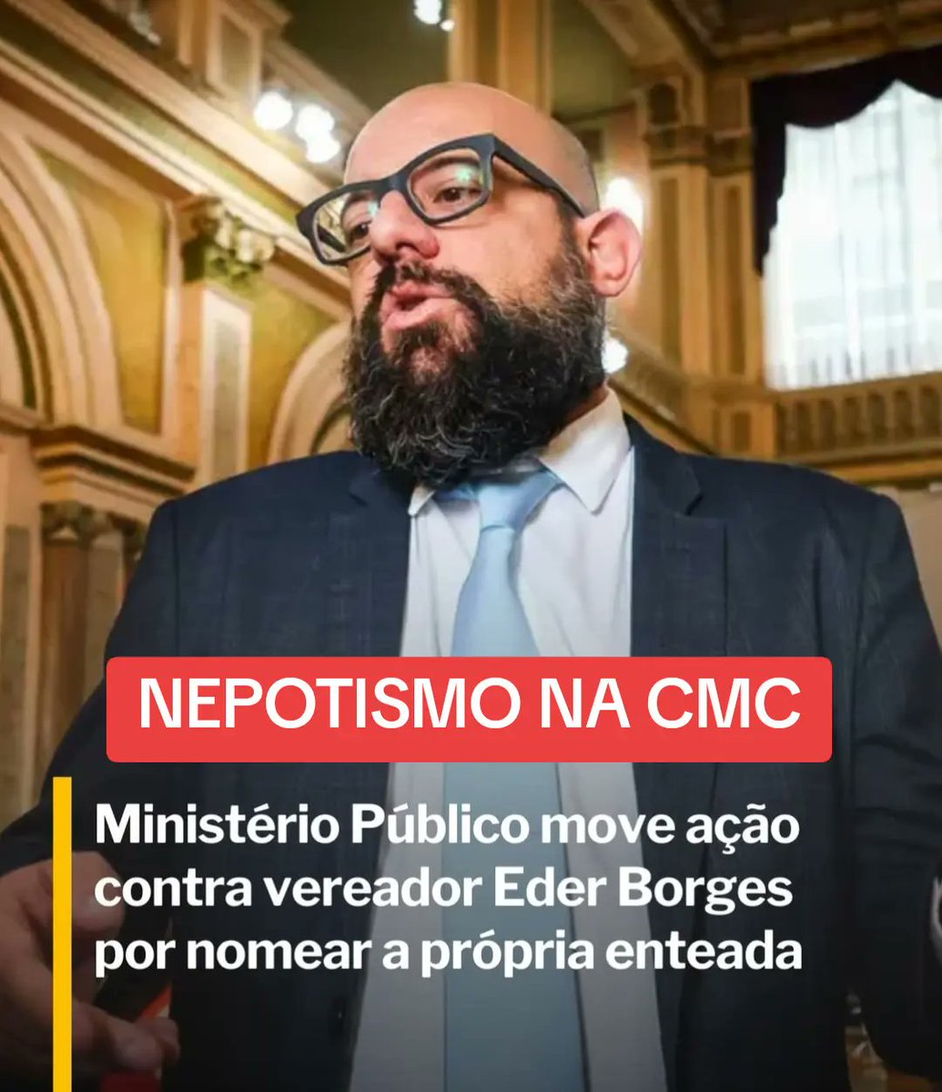 Realidade_CWB's tweet photo. O Ministério Público do Paraná (MPPR ajuizou uma Acão Civil Pública por Ato de Improbidade Administrativa contra o vereador Eder Borges (PL), suspeito da prática de nepotismo ao nomear a própria enteada para o cargo de chefe de seu qabinete na Câmara Municipal de Curitiba. https://t.co/kmiaPyhMuU