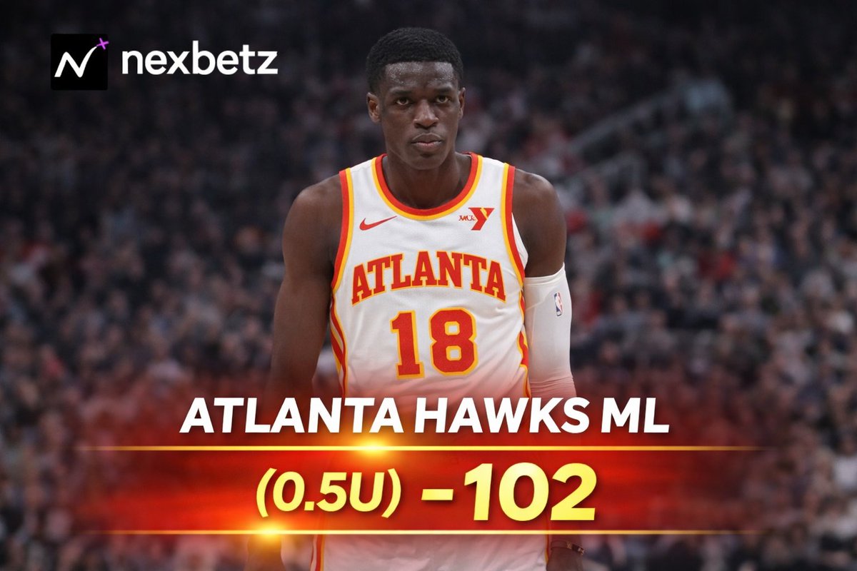 ZaBetz13046's tweet photo. NexBetz Free Play:
Hawks ML (0.5U) -102
Atlanta’s taking care of business tonight. 
Let's get it ✅ https://t.co/Qkloy1CEm6