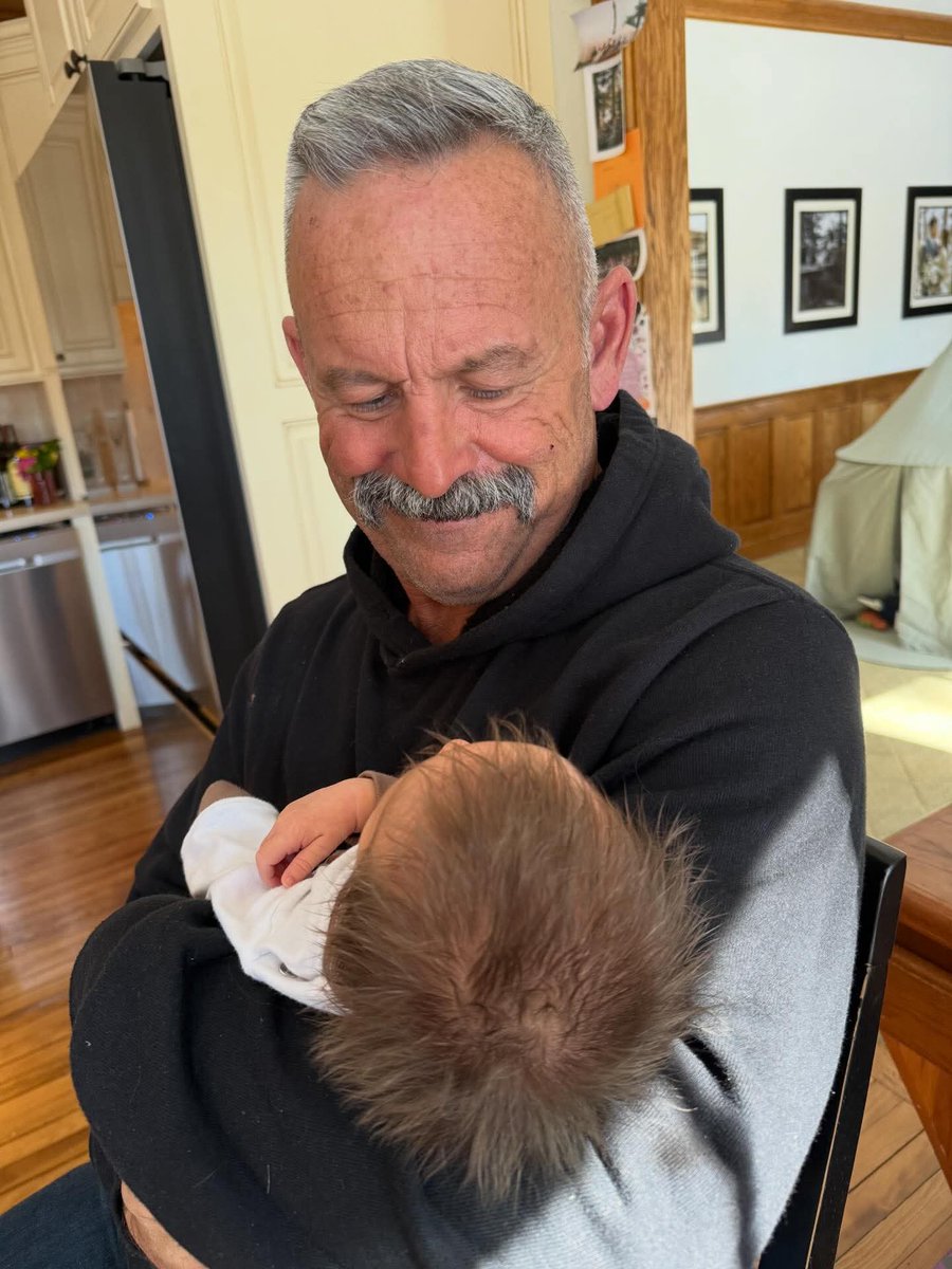 This is why I'm running.

She’s so pretty and has so much hair for a newborn! I wouldn’t miss this for anything.   She already has me wrapped around her finger.  

Proud grandpa.