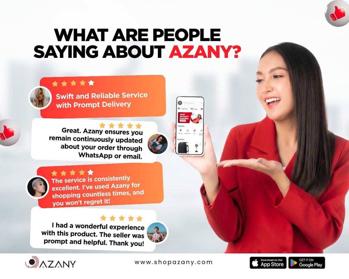 shopazany's tweet image. “Heard the buzz? Here’s what shoppers are raving about AZANY: ✅ Honest, verified reviews ✅ Community built on trust ✅ 200M+ products from everywhere! Join the global squad → shopazany.com What are YOU saying? Drop it below! 🔥 #AZANY #CustomerLove #ShopAzany”