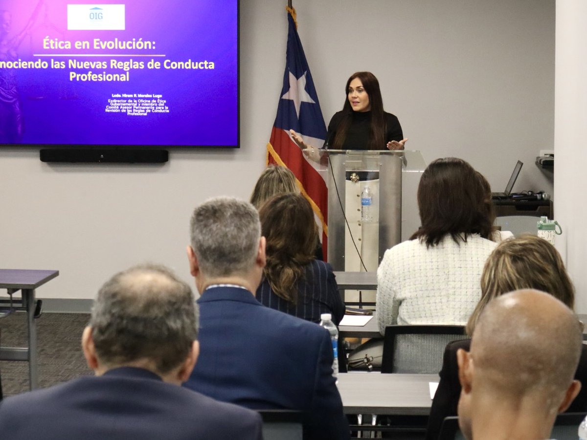 La OIG facilitó un espacio interagencial de educación jurídica continua en cumplimiento con las nuevas Reglas de Conducta Profesional para la abogacía y la notaría en Puerto Rico, como parte de un esfuerzo colaborativo entre agencias fiscalizadoras.

#OIGPR