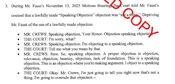 kattnotwilliams's tweet photo. Speaking objections aren't a thing. #EdrickFaustTrial https://t.co/5bxk6oQLxY