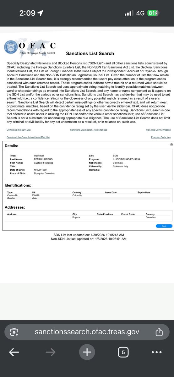 Petro sigue en la lista Clinton y es difícil su salida después de los audios de un narco que asegura tener pruebas de haber financiando su campaña, dice que las entregará a EEUU.