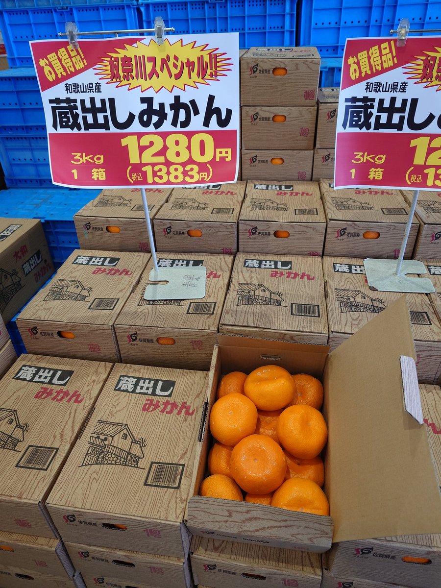 hapy_808's tweet photo. 本日のおすすめ‼️
佐賀県産　蔵出しみかん大玉３ｋｇ
　　　　　１箱　１２８０円
三重県産　マイヤーレモン大玉
　　　　　１コ　９８円
今日も超特価でいっぱいです。
是非お早めにご利用ください😊
＃ハピーのやおや
＃やおやのおじさん
＃ハピー
＃糸魚川 https://t.co/zulhfZz5Wh