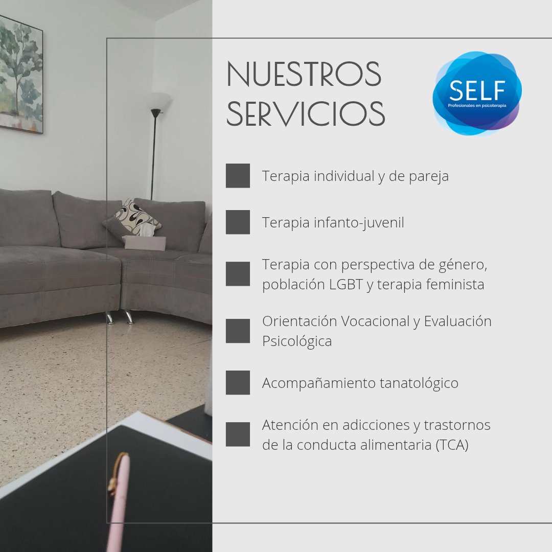 SELF_Mexico's tweet photo. Nuestros servicios y especialistas ✨️ 
Atención presencial y en línea.
Citas disponibles vía #inbox o al (444)138 82 74.

Estamos en Montes de Oca #205, Barrio de Tequisquiapan #SLP
(Entre Amado Nervo y Agustín Vera)

#Self #Psicoterapia #SanLuisPotosi #psicología #saludmental https://t.co/Gg4cPjxE5D