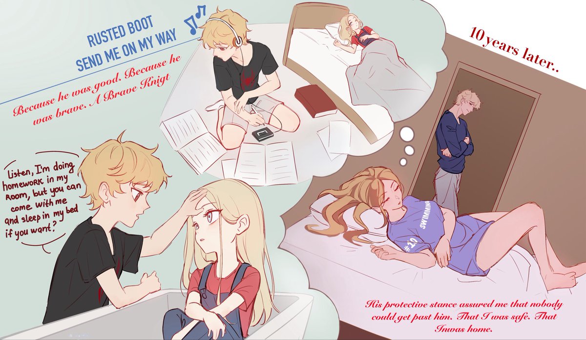 “Waiting for this boy to do what Mark told me all boys did.
Except he didn't.
Instead of taking off my clothes, Hugh covered me with a blanket and stepped away.”

Art by <a href="/MazelWi/">Mazy</a> 
Comm by Me
Lizzie Young and Hugh Biggs