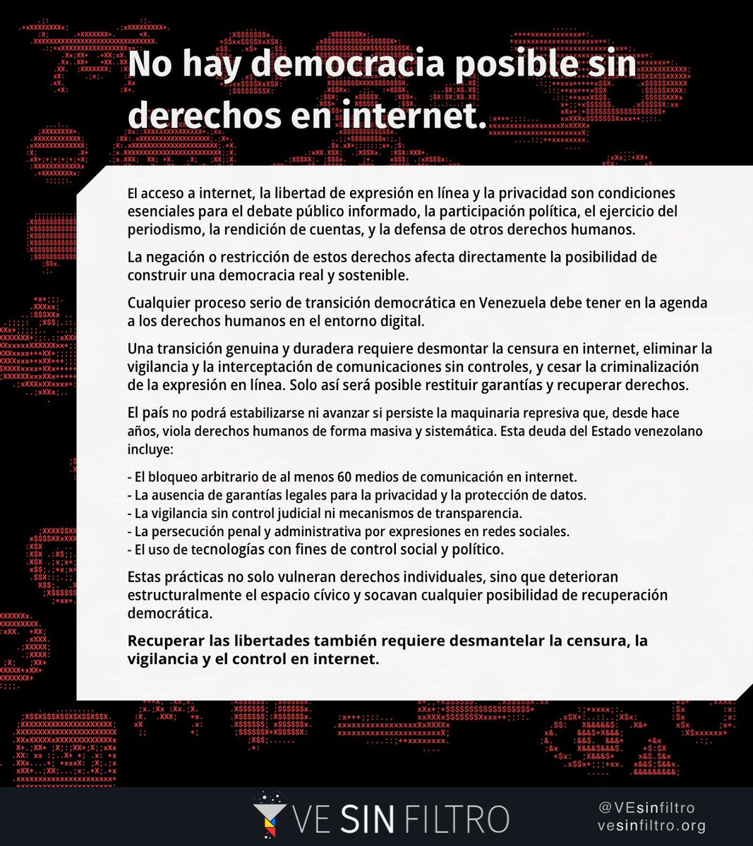 Para avanzar hacia garantías reales en el entorno digital, es indispensable: 
 - Eliminar las sanciones penales por expresiones en línea.
   - Proteger a periodistas, activistas y defensores de derechos humanos.
   - Adoptar un marco legal claro, independiente y acorde con