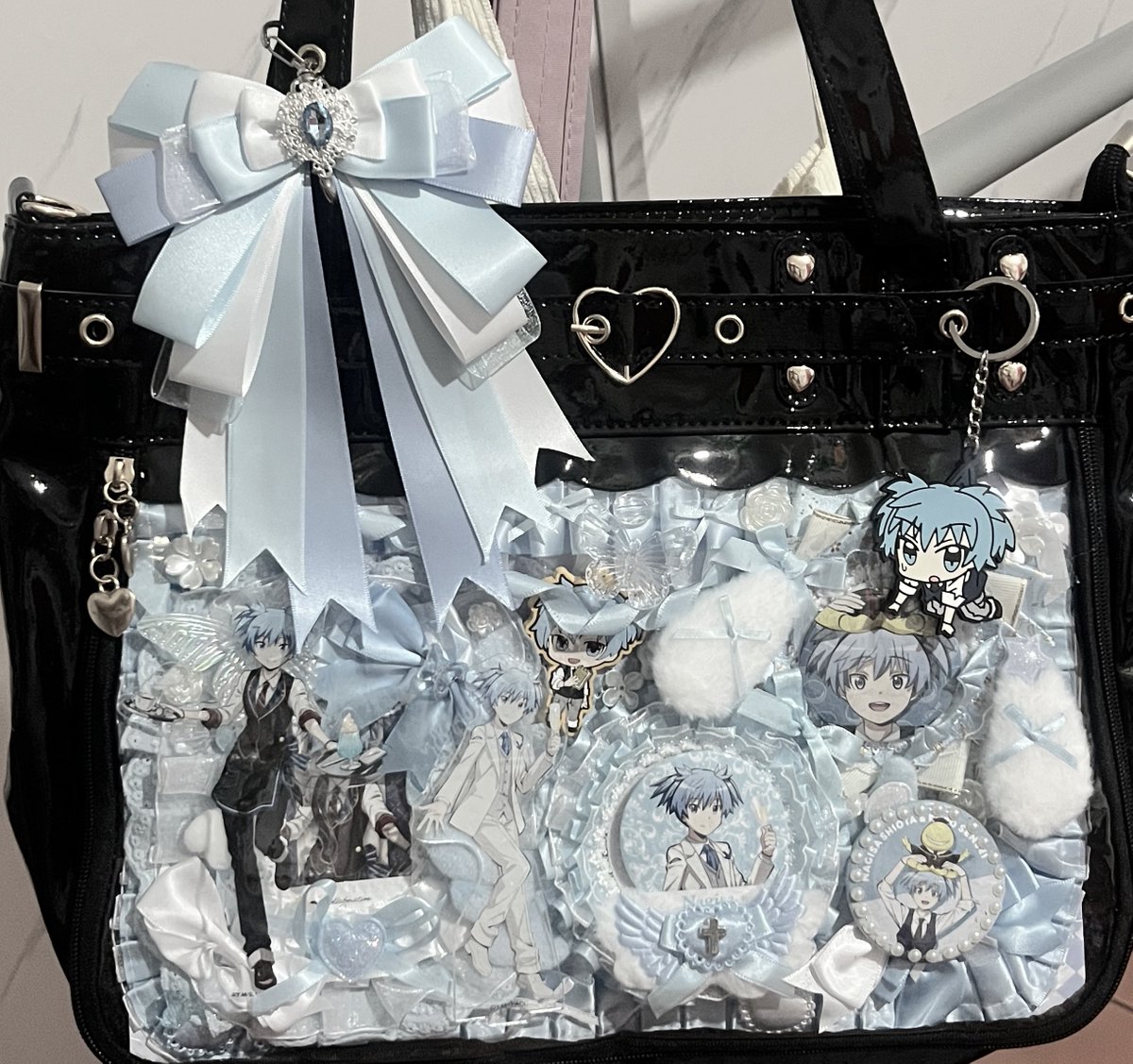Terminé mi ita bag de Nagisa 🥳🥳🩵🩵🩵🩵
